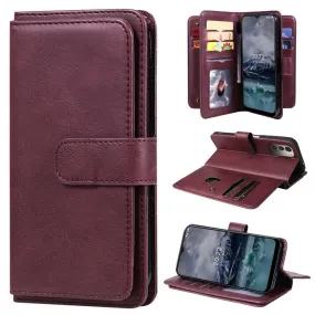 10-slot wallet case for Nokia G11 / G21 - Wine Red