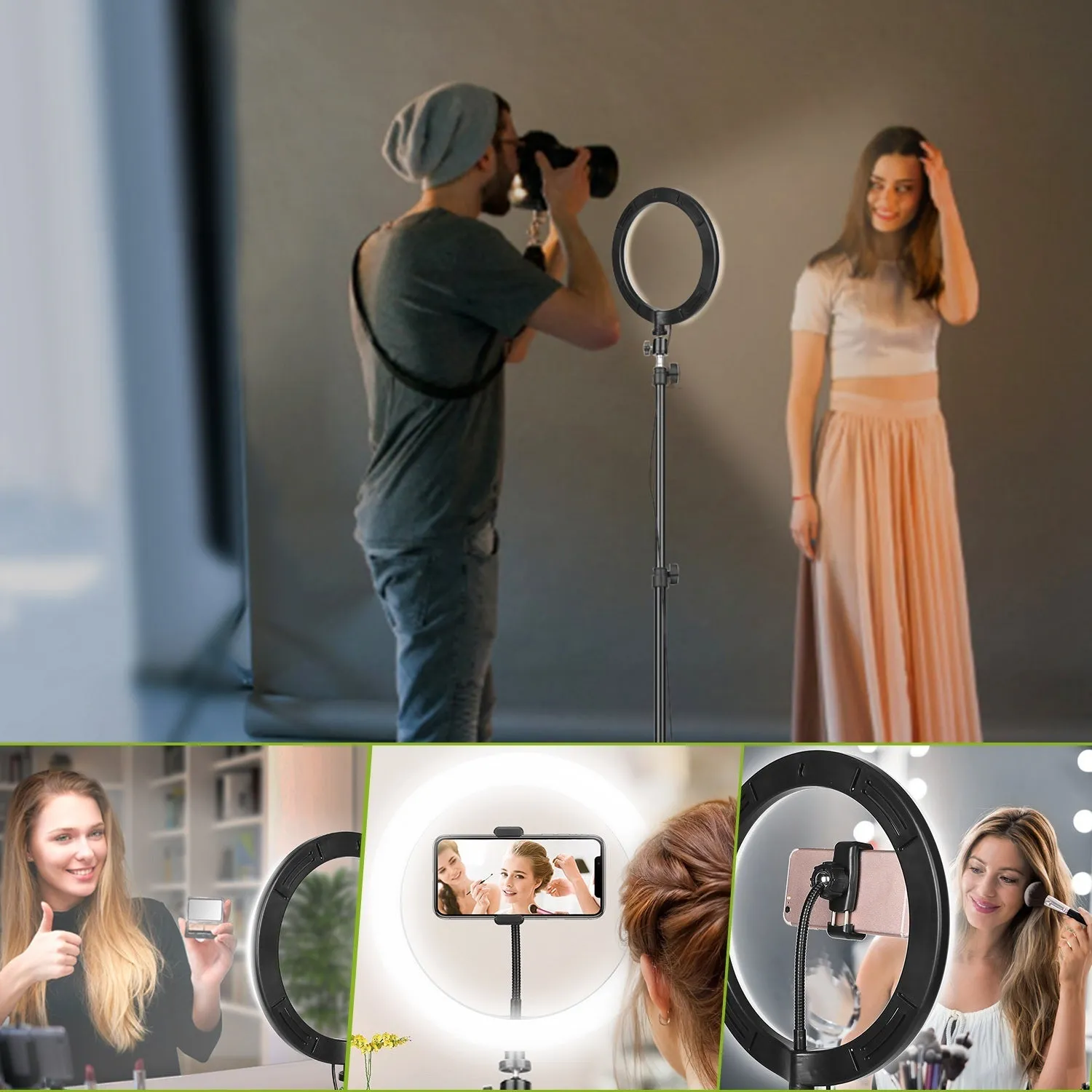 10in LED Selfie Ring Light Dimmable 120 LEDs Makeup Ring Lights