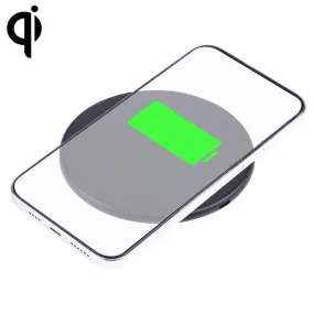 10W QI Wireless Charger in Stylish Plaid Design – Round Plastic Charging Pad