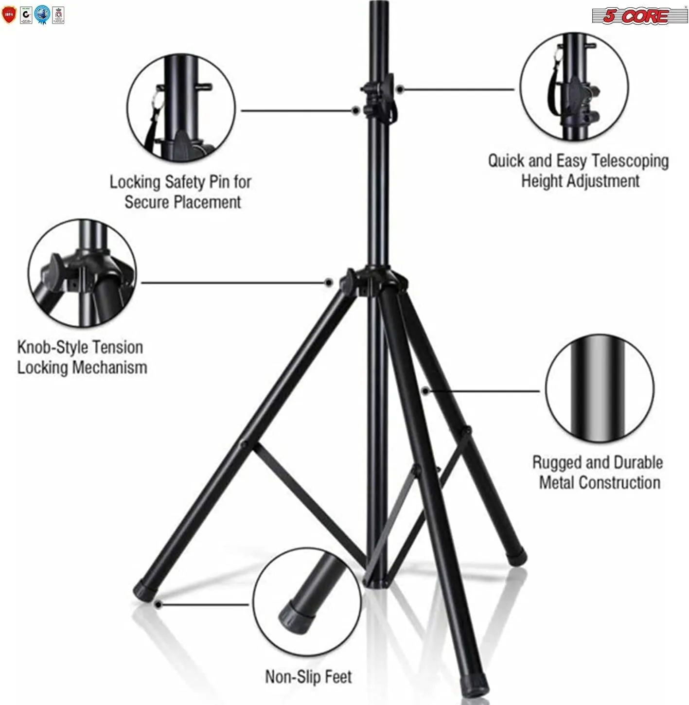 15" Passive DJ PA Speaker System With Speaker Stand & Bag PC SS 2PCS