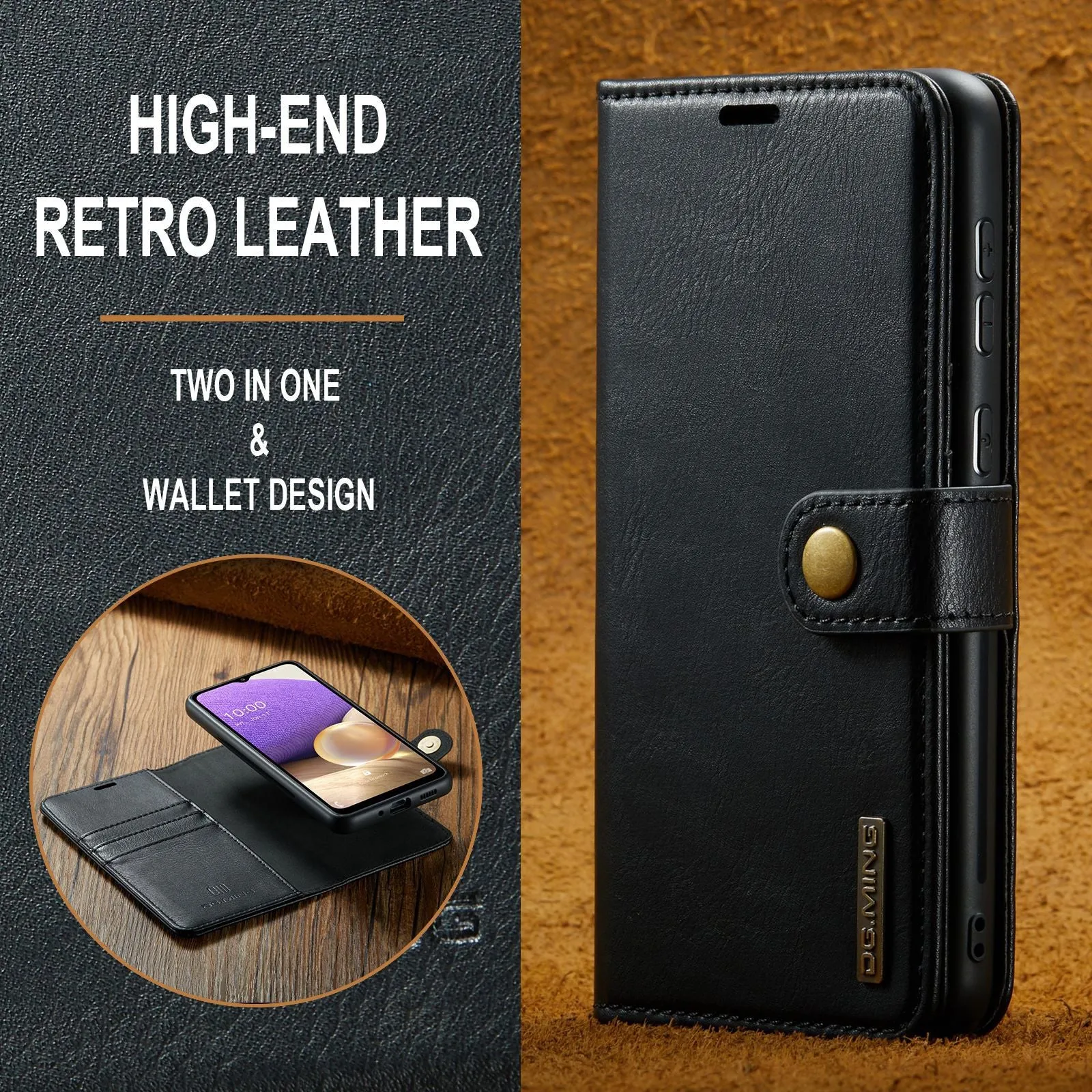 2 in 1 Removable Magnetic Wallet Flip Case For Samsung Galaxy S24 S23