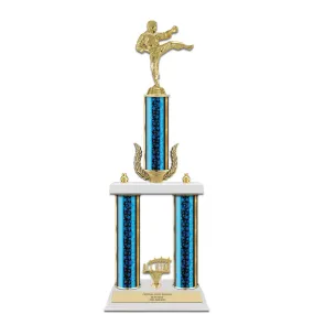 20" White Finished Award Trophy With Wreath And Trim