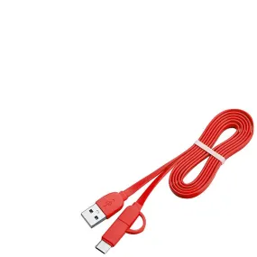 2Pcs red USB Sync/Charging Cable MFi USB Micro & Type-C AZ21946