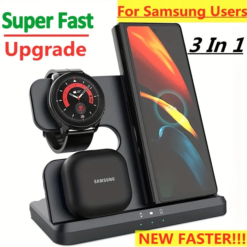 30W 3 in 1 Wireless Charger Stand for Samsung S22 Ultra S21 S20 Galaxy Watch 5 4 3 Active 2 Buds  Fast Charging Dock Station