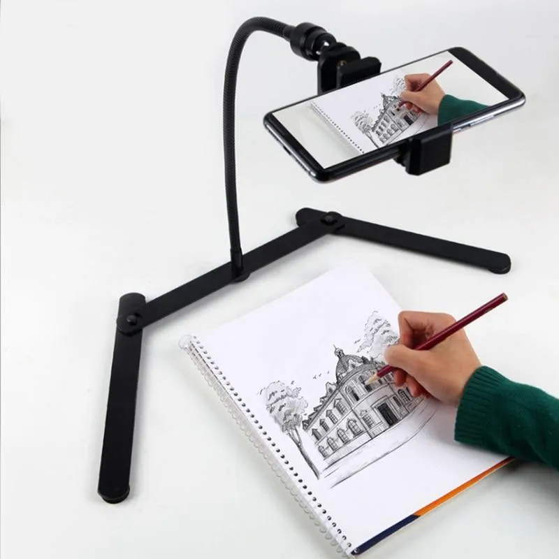 Adjustable Tripod with Cellphone Holder, Overhead Phone Mount, Table Top Teaching