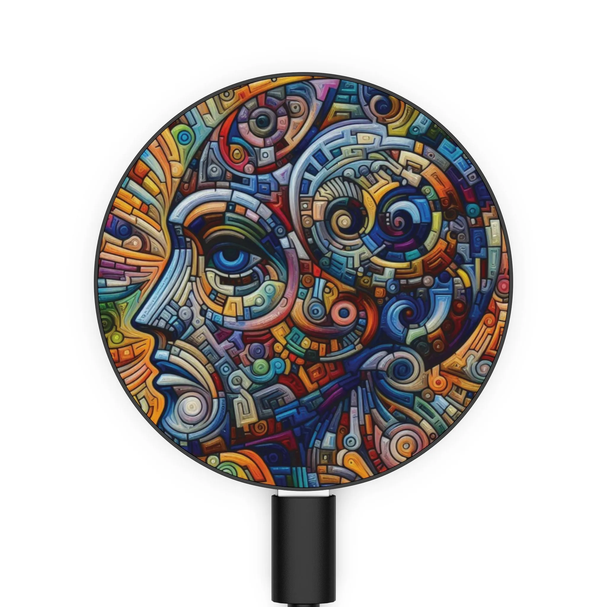 An abstract colorful face design Magnetic Induction Charger