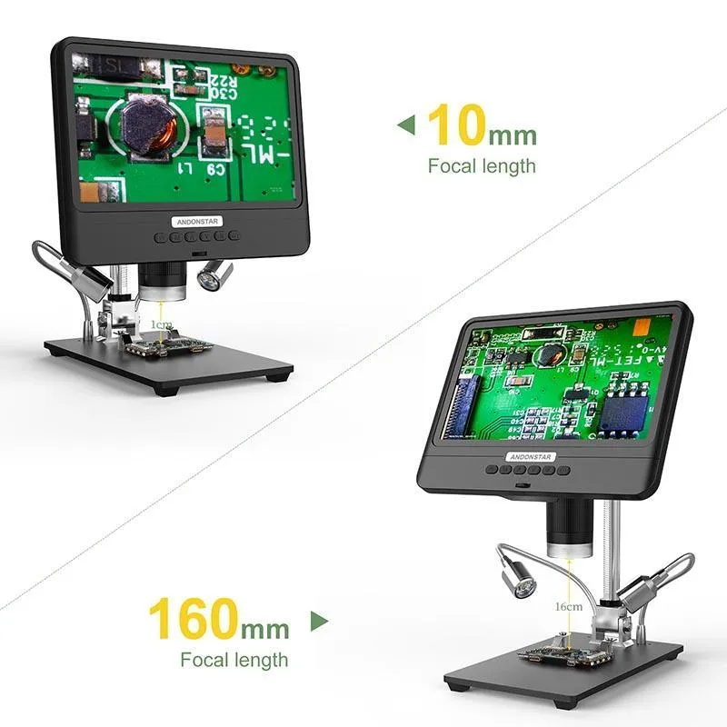 Andonstar AD208S 5X-1200X Digital Microscope -  8.5in LCD Display, ideal for soldering