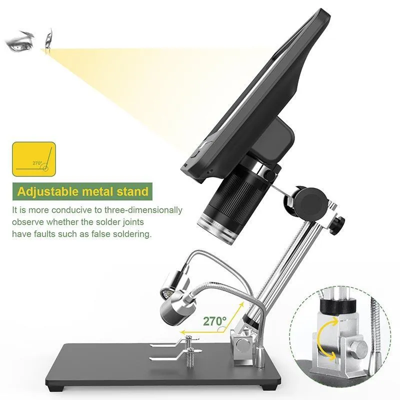 Andonstar AD208S 5X-1200X Digital Microscope -  8.5in LCD Display, ideal for soldering