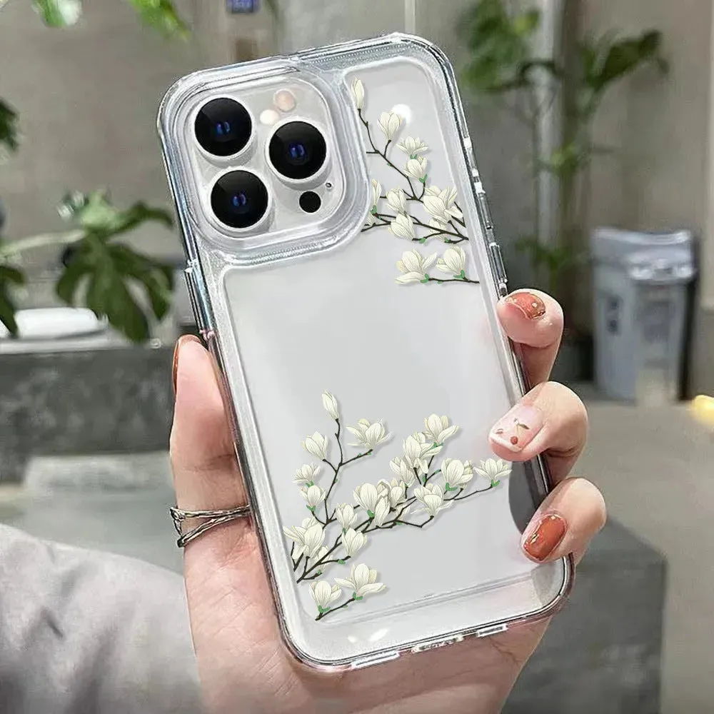 Antique Flower Transparent Phone Case