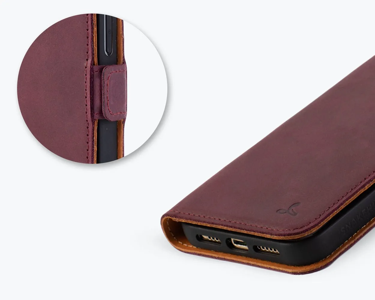 Apple iPhone 14 Pro Max - Vintage Leather Wallet (Side Clasp)