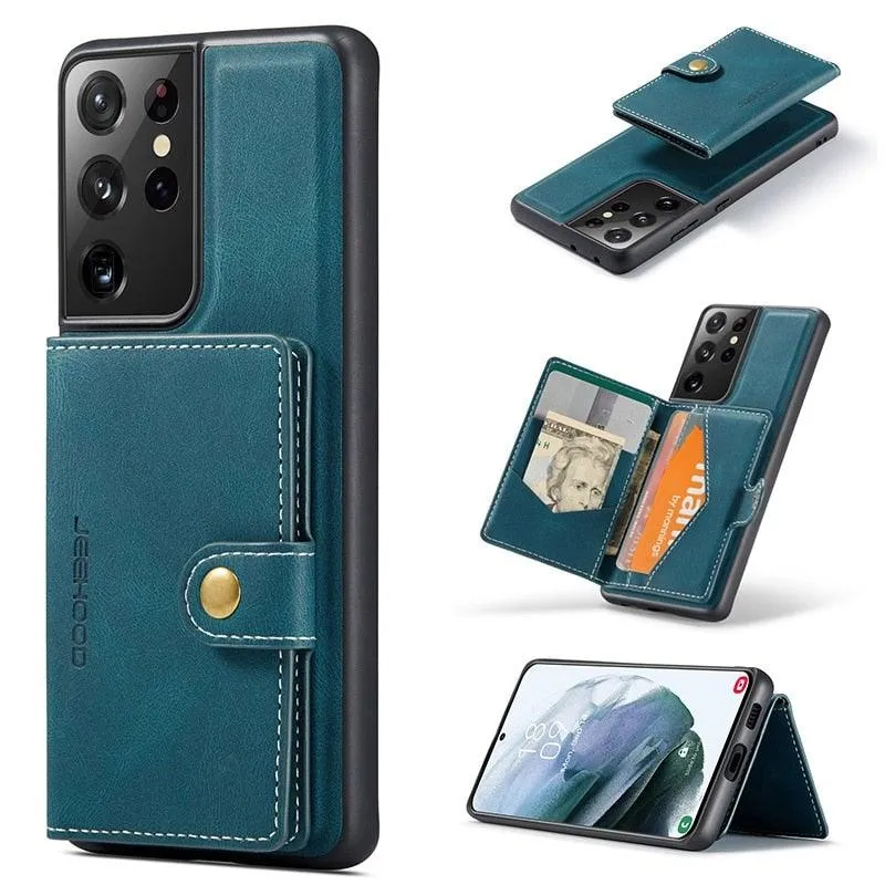 Apricus Leather Magnetic Wallet Galaxy Case For Series S24