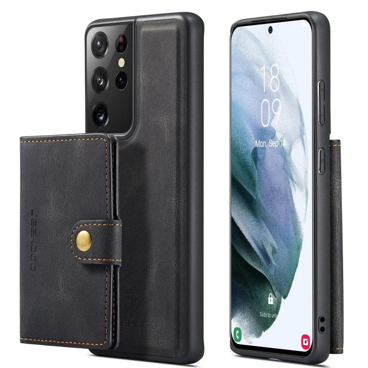 Apricus Leather Magnetic Wallet Galaxy Case For Series S24