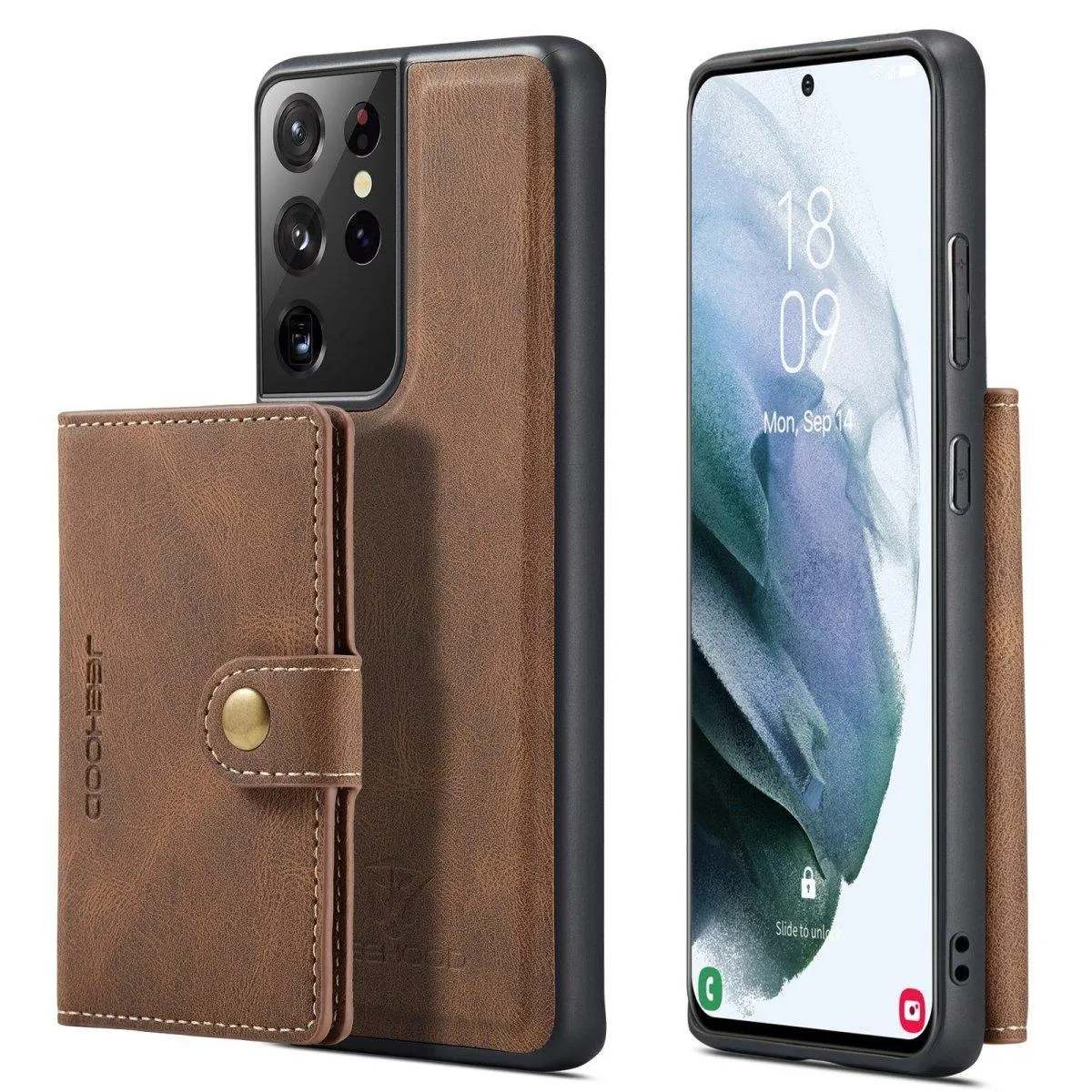 Apricus Leather Magnetic Wallet Galaxy Case For Series S24