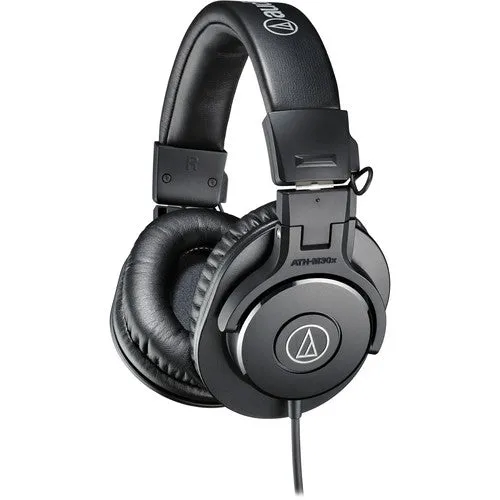 Audio Technica ATH-M30x Professional Monitor Headphones with 40 mm Drivers for Studio Tracking, Mixing and Field Recording