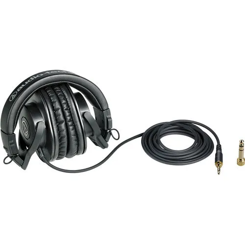 Audio Technica ATH-M30x Professional Monitor Headphones with 40 mm Drivers for Studio Tracking, Mixing and Field Recording