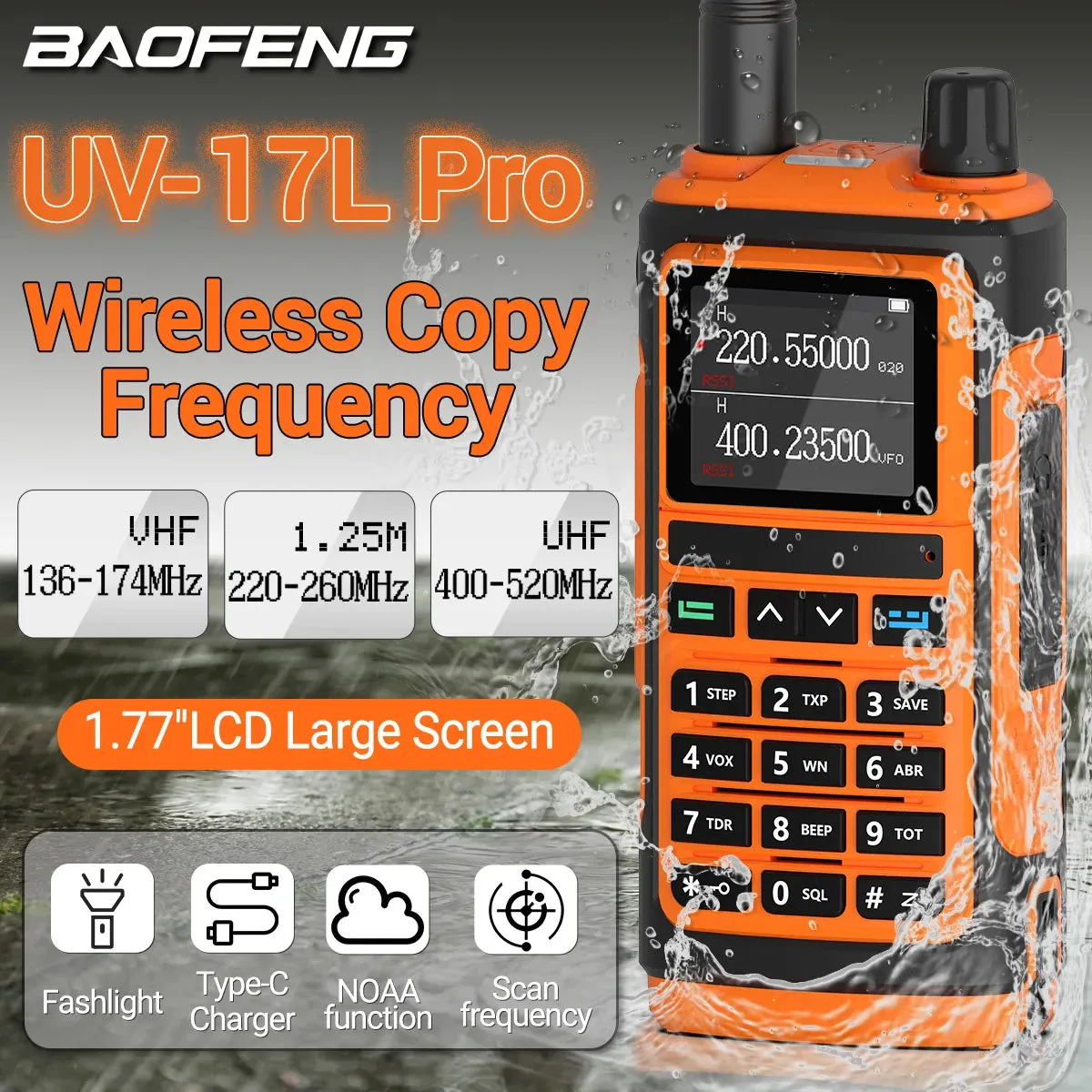 BaoFeng UV-17 Pro V2 Walkie Talkie Wireless Copy Frequency 16 KM Long Range Waterproof Poweful Two Way Radio UV-5R S22 Ham Radio