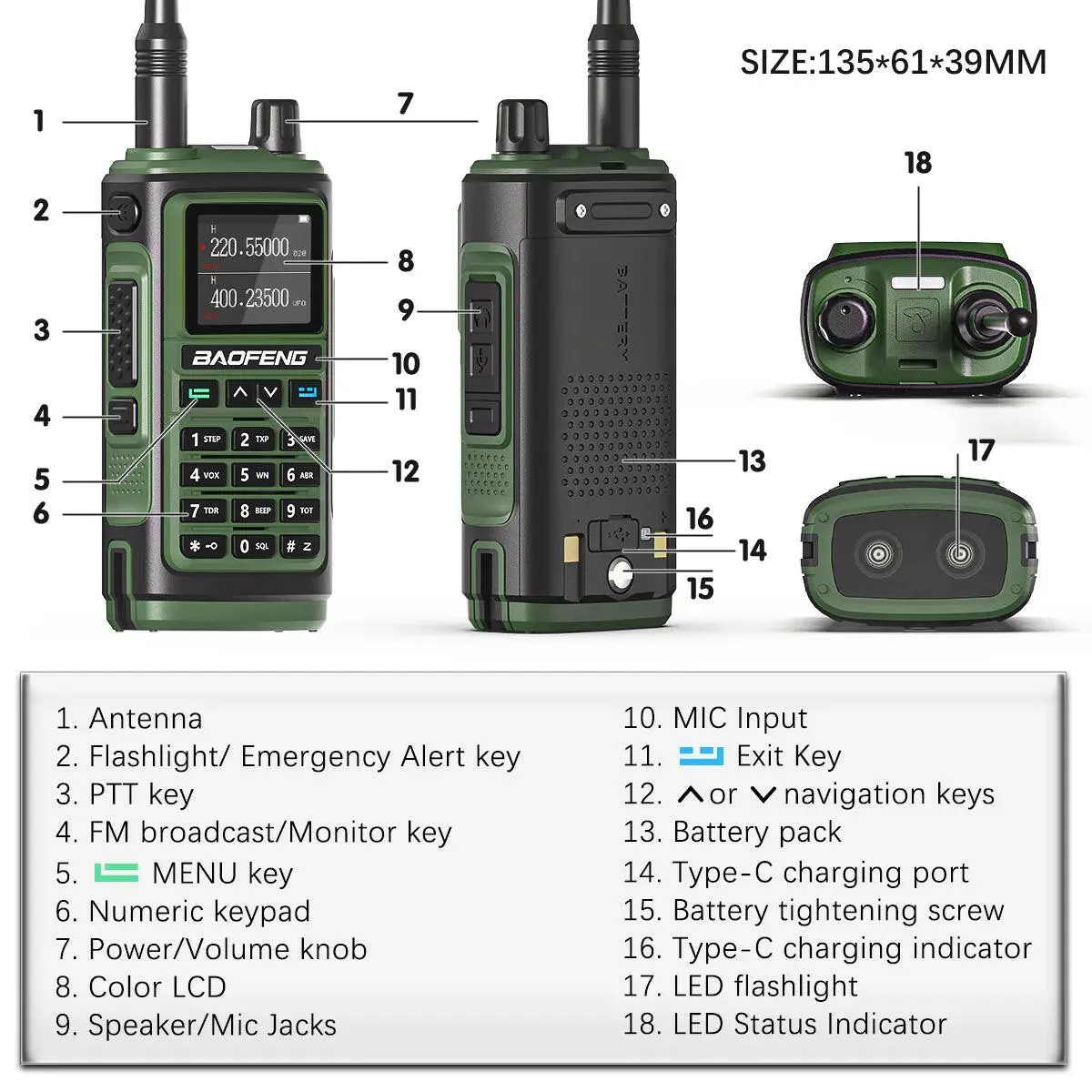 BaoFeng UV-17 Pro V2 Walkie Talkie Wireless Copy Frequency 16 KM Long Range Waterproof Poweful Two Way Radio UV-5R S22 Ham Radio