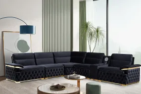 Barcelona Black Velvet Modular Sectional