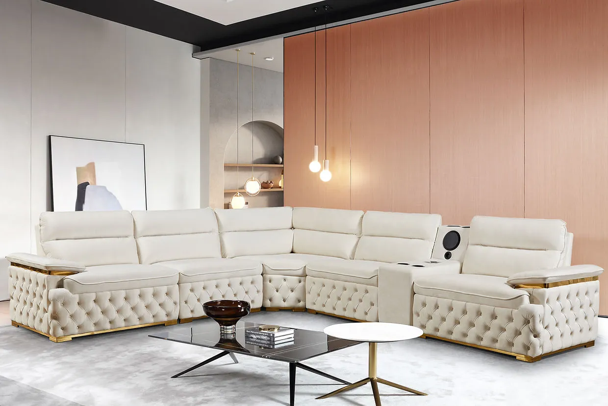 Barcelona Cream Velvet Modular Sectional