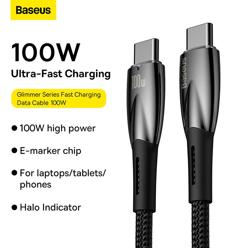 Baseus Glimmer Series Fast Charging Data Cable Type-C to Type-C 100W