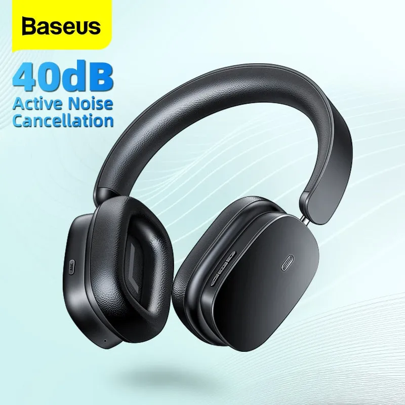 Baseus H1 Wireless Headphone 40dB ANC Active Noise Cancelling Bluetooth 5.2 Headset Earphones