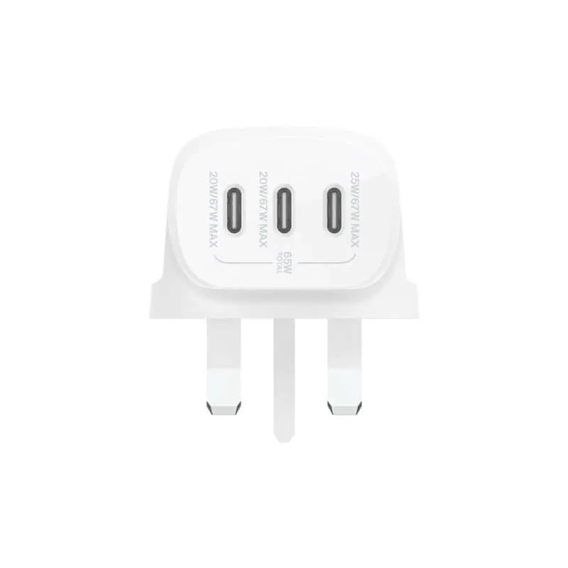 Belkin WCC002myWH 67W Triol USB-C PD3.1 PPS Gan Charger