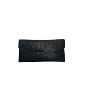 Black Vegan Leather Wallet With Phone Pocket