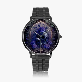 Blue Skulls Floral Instafamous Steel Strap Quartz watch 3 Colors