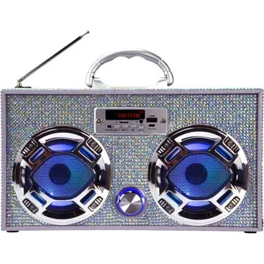 Bluetooth Mini Boom Box / Iridescent Bling