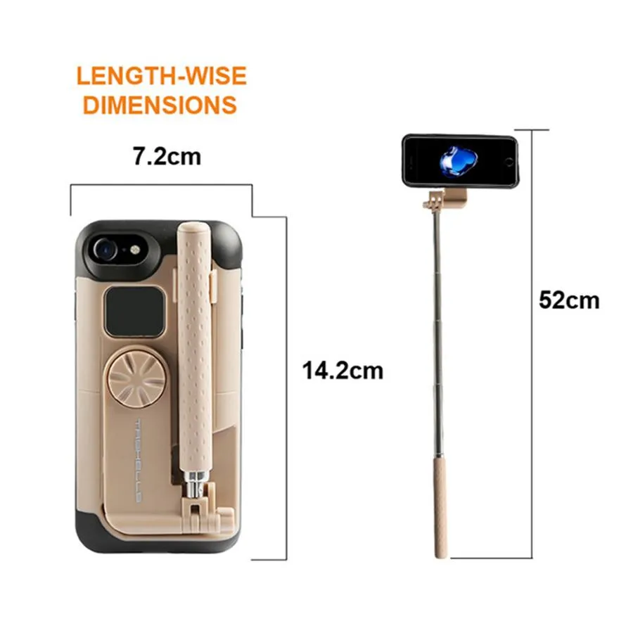 BLUETOOTH SELFIE STICK PHONE CASE FOR IPHONE 7, 7 , 8, 8 