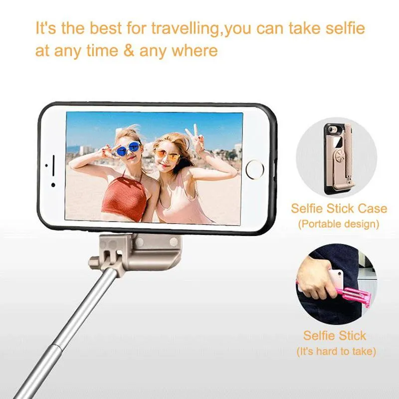 BLUETOOTH SELFIE STICK PHONE CASE FOR IPHONE 7, 7 , 8, 8 