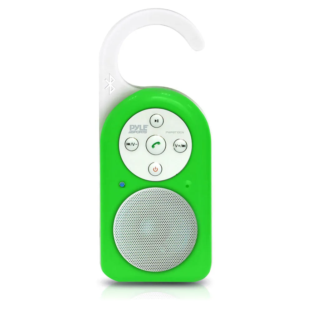 Bluetooth Wireless Shower Speaker & Hands Free Speaker-Phone W/ Aux In (Green Color)