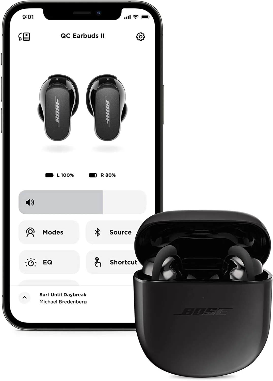 Bose QuietComfort Earbuds II, Wireless, Bluetooth , Noise Cancelling, Triple Black 870730-0010