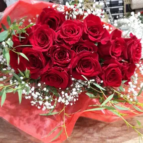 Bouquet rose rosse - 15 rose fresche