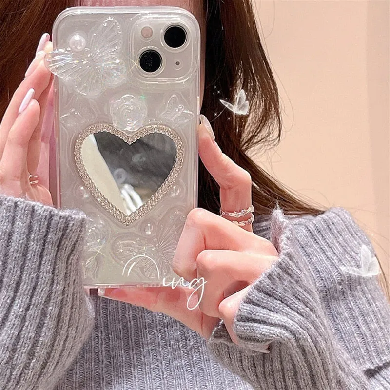 Butterfly Heart Mirror iPhone Case