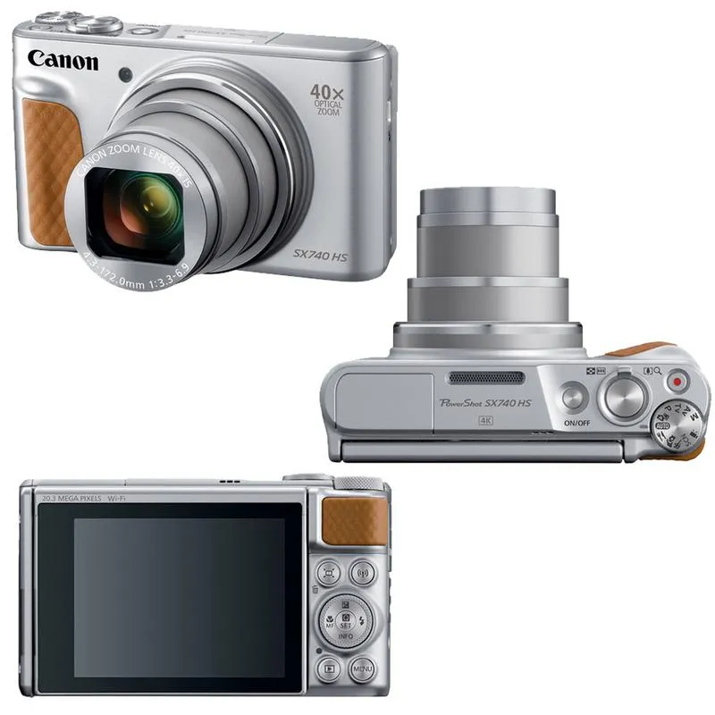 Canon PowerShot SX740 20.3MP 20.3MP HS Digital Camera Silver with 32G Card   Top Accessory Kit