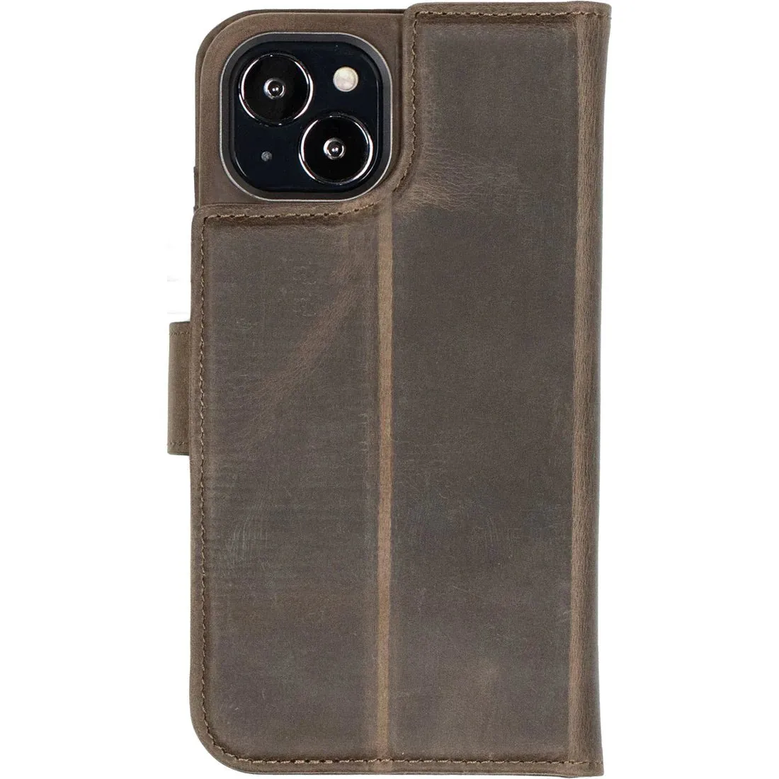 Carson iPhone 14 Plus Wallet Case, Distressed Coffee