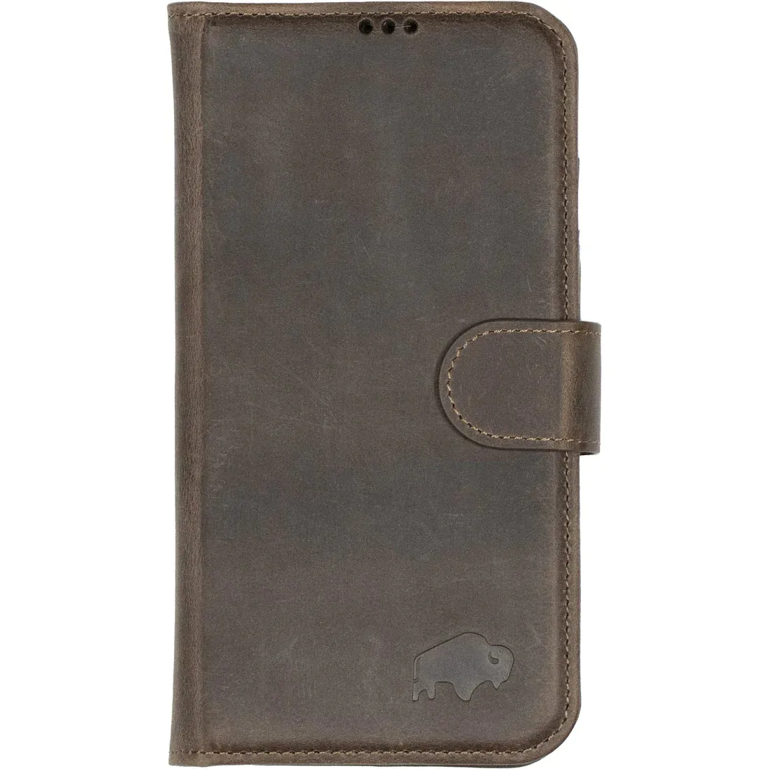 Carson iPhone 14 Plus Wallet Case, Distressed Coffee