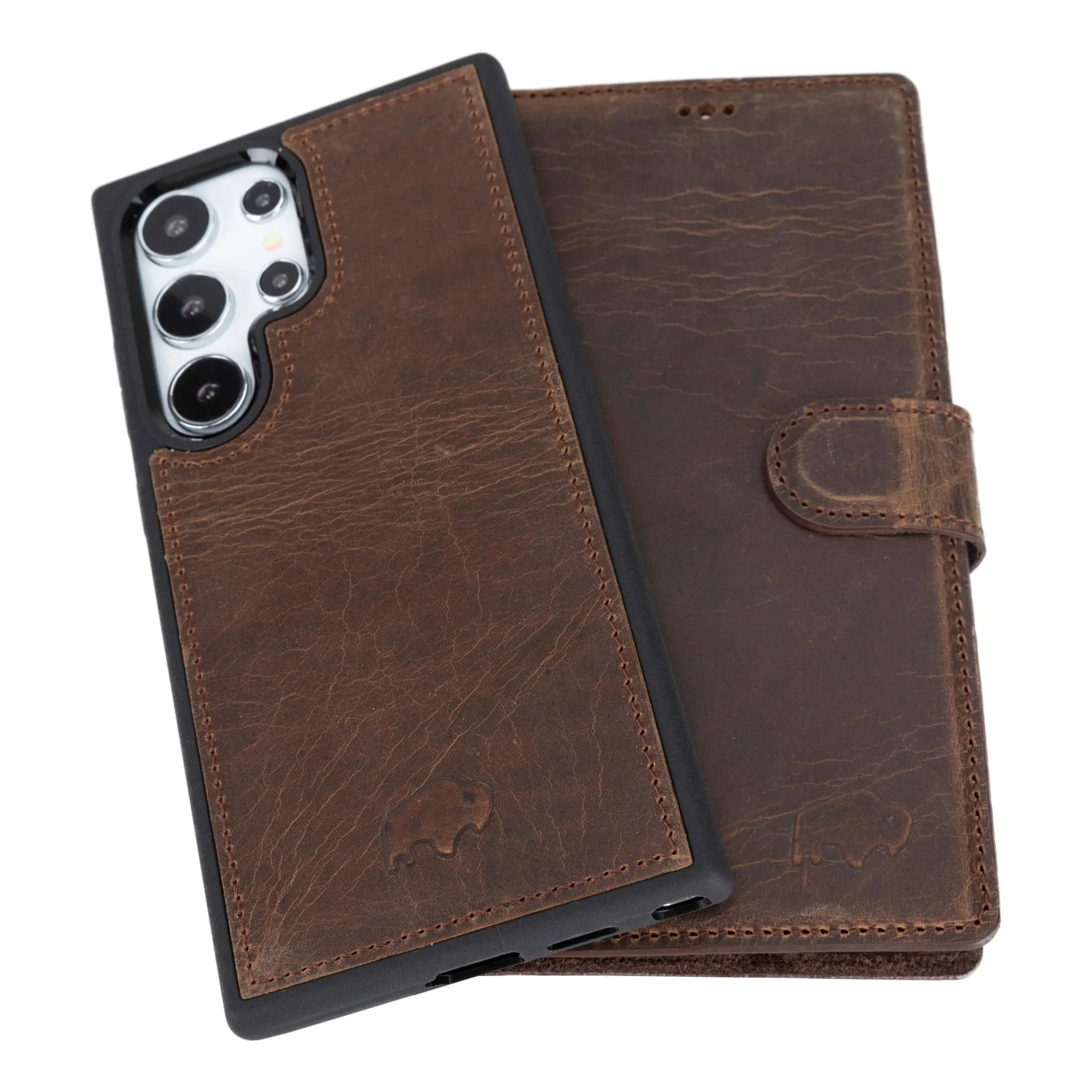 Carter Samsung Galaxy S25 Ultra Wallet Case, Distressed Coffee