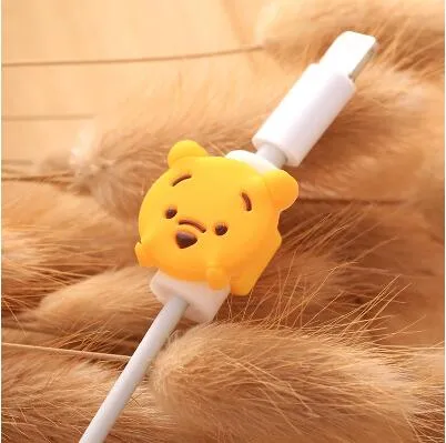 Cartoon Cable Protector Data Line Cord Protector Protective Case Cable Winder Cover For iPhone USB Charging Cable