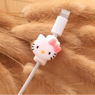 Cartoon Cable Protector Data Line Cord Protector Protective Case Cable Winder Cover For iPhone USB Charging Cable