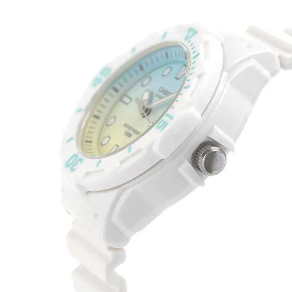 CASIO White Dial Resin Strap Watch #LRW-200H-2E2VDF