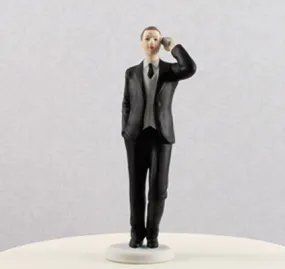 Cell Phone Fanatic Groom Figurine