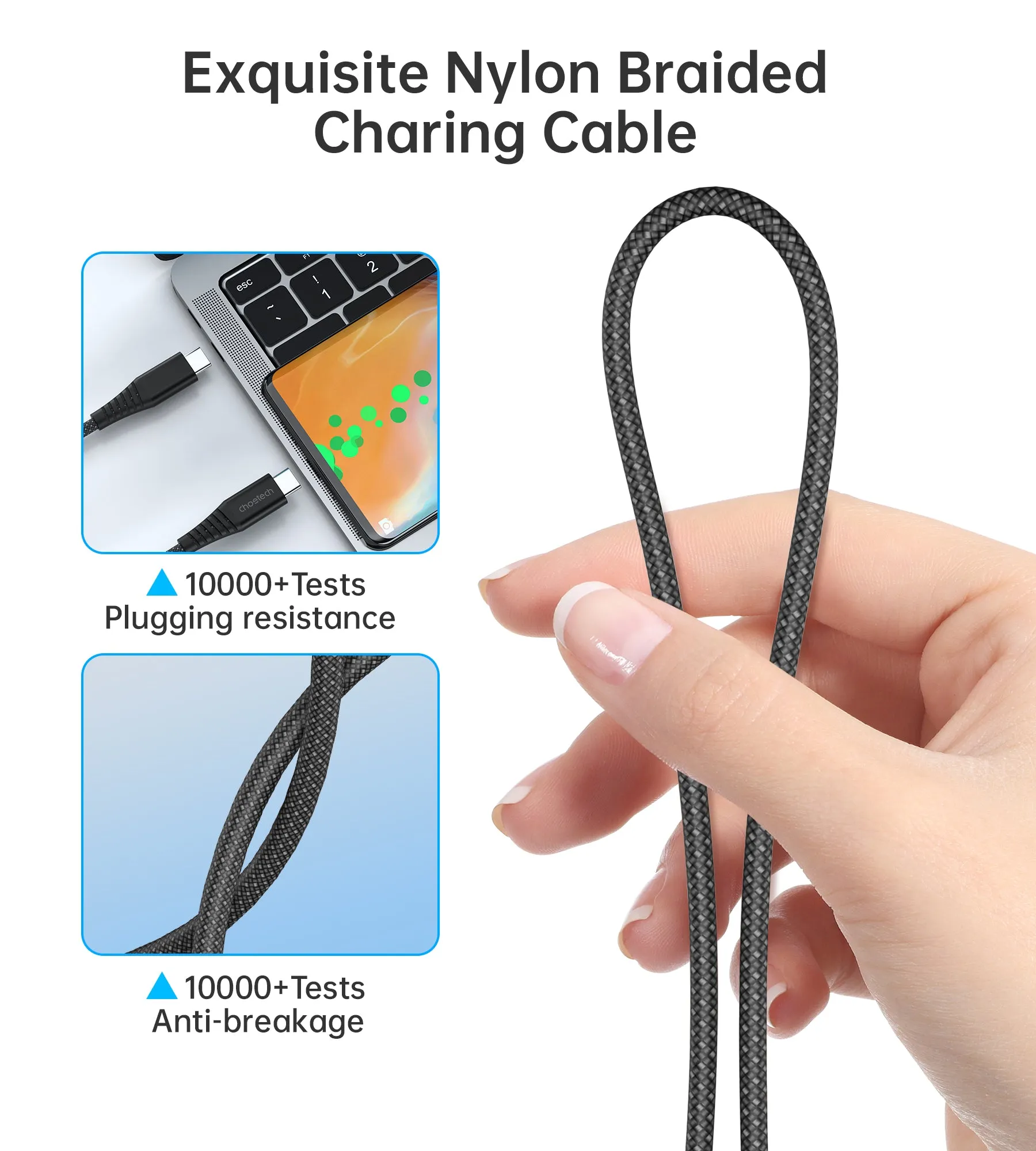 Choetech PD3.1 240W USB-C to USB-C Magnet Cable 1.8m