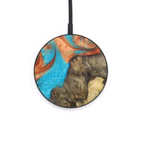 Circle Wood Resin Wireless Charger - Brynn (Teal & Gold, 610182)