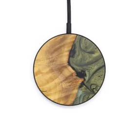 Circle Wood Resin Wireless Charger - Danika (Dark Green, 609761)