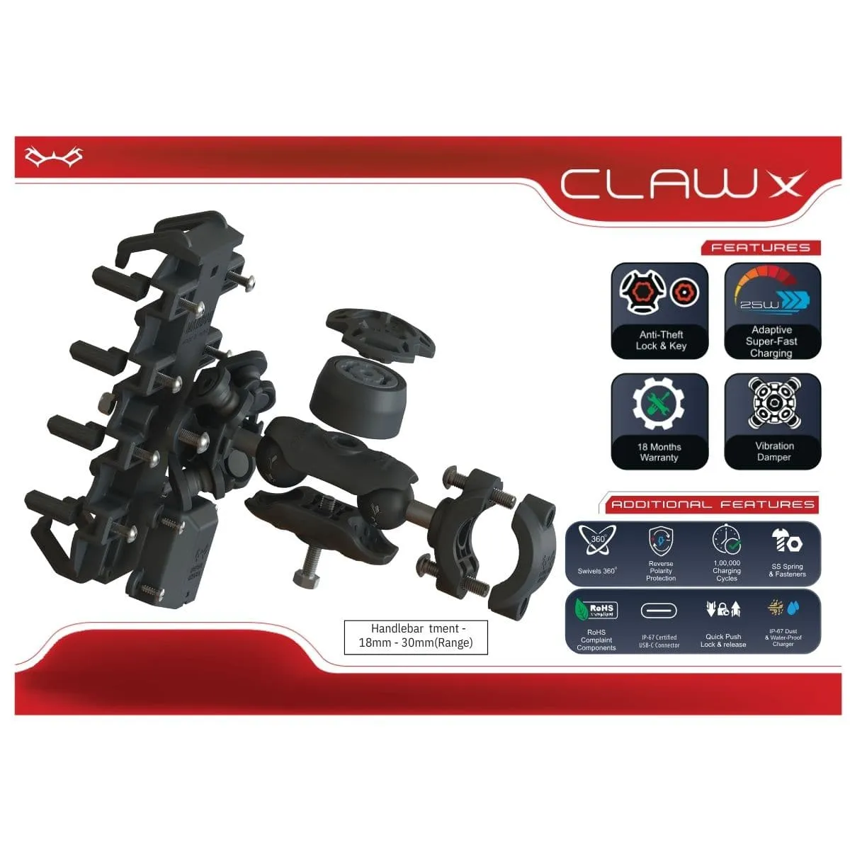 Claw X Handlebar Phone Holder