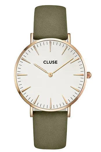 Cluse La BohíÂme Rose Gold White/Olive Watch