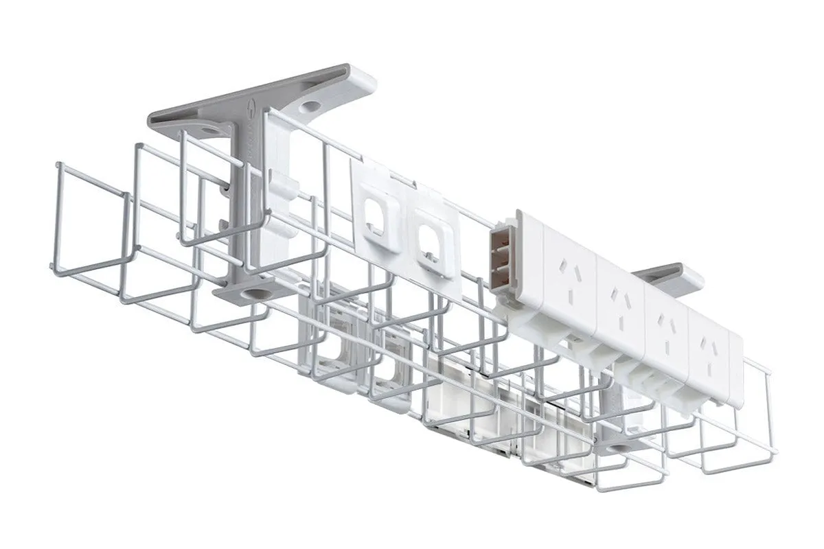 CMS Cable Management Basket Back to Back Metal Tray Include 2 x 4 Power 4 Data [950W x 105H]