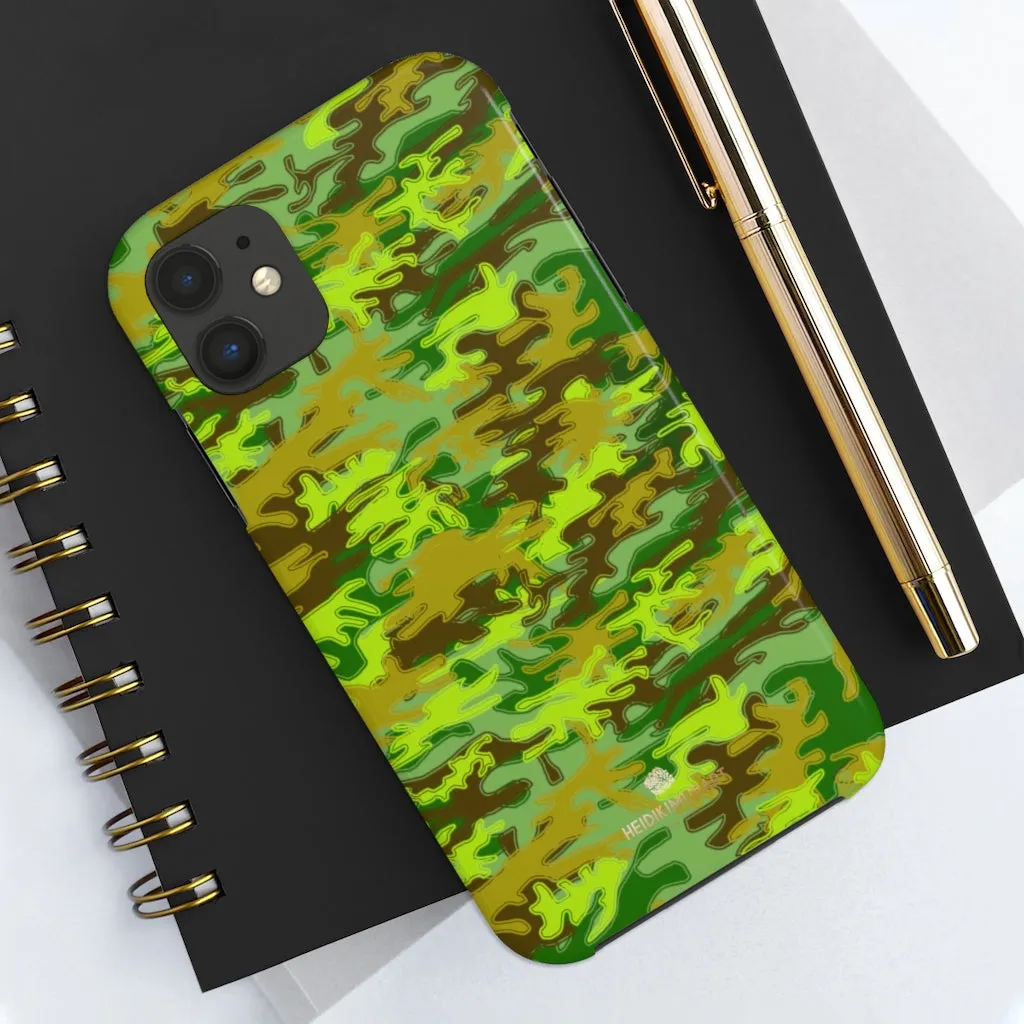 Cool Green Camo iPhone Case, Camouflage Case Mate Tough Samsung Galaxy Phone Cases